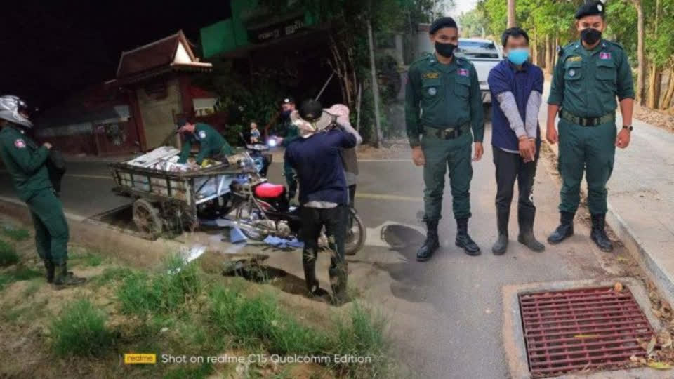 柬埔寨小伙偷井盖被捕，小伙：两斤能卖1500瑞尔!